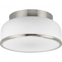 PROGRESS LIGHTING P350255-009 - Parkhurst Collection Two-Light Brushed Nickel New Traditional 11-1/4" Flush Mount Light