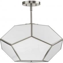 PROGRESS LIGHTING P350261-009 - Latham Collection 18 in. Three-Light Brushed Nickel Contemporary Flush Mount