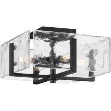 PROGRESS LIGHTING P350271-31M - Rivera Collection Four-Light 13 in. Matte Black Luxe Industrial Flush Mount