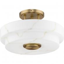 PROGRESS LIGHTING P350284-109 - Tosca Collection Three-Light Brushed Bronze Modern Luxe Semi-Flush Mount Light