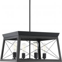 PROGRESS LIGHTING P400047-031 - Briarwood Collection Four-Light Cerused Black Oak/Black Farmhouse Chandelier Light