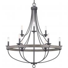 PROGRESS LIGHTING P400159-143 - Gulliver Collection Nine-Light Graphite Coastal Chandelier Light