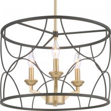 PROGRESS LIGHTING P400177-031 - Landree Collection Three-Light Matte Black Luxe Chandelier Light