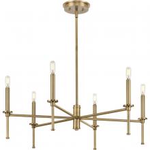 PROGRESS LIGHTING P400294-163 - Elara Collection Six-Light New Traditional Vintage Brass Chandelier Light