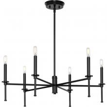 PROGRESS LIGHTING P400294-31M - Elara Collection Six-Light New Traditional Matte Black Chandelier Light