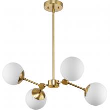 PROGRESS LIGHTING P400307-109 - Haas Collection Four-Light Brushed Bronze Mid-Century Modern Chandelier