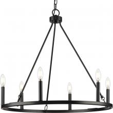 PROGRESS LIGHTING P400313-31M - Gilliam Collection Six-Light Matte Black New Traditional Chandelier