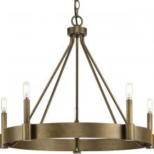 PROGRESS LIGHTING P400318-196 - Breckenridge Collection Five-Light Aged Bronze Rustic Farmhouse Chandelier