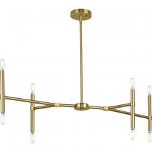 PROGRESS LIGHTING P400338-191 - Arya Collection Eight-Light Brushed Gold Luxe Linear Chandelier