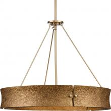 PROGRESS LIGHTING P400357-205 - Lusail Collection 5-Light Soft Gold Luxe Industrial Chandelier