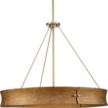 PROGRESS LIGHTING P400358-205 - Lusail Collection Six-Light Soft Gold Luxe Industrial Chandelier