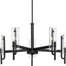 PROGRESS LIGHTING P400363-31M - Rivera Collection 5-Light Matte Black Luxe Industrial Chandelier