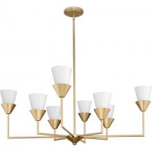 PROGRESS LIGHTING P400373-205 - Pinellas Collection 14.37 in. Eight-Light Soft Gold Contemporary Chandelier