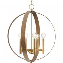 PROGRESS LIGHTING P400391-205 - Allegheny Collection Five-Light Soft Gold Rustic Modern Pendant