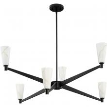 PROGRESS LIGHTING P400395-31M - Tosca Collection Six-Light Matte Black Modern Luxe Chandelier