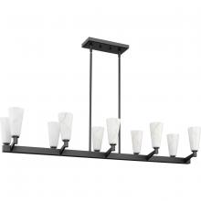 PROGRESS LIGHTING P400396-31M - Tosca Collection Ten-Light Matte Black Modern Luxe Linear Chandelier