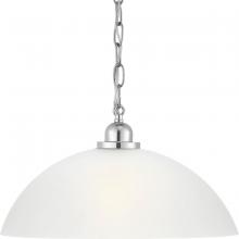 PROGRESS LIGHTING P500149-015 - Classic Dome Collection One-Light Polished Chrome Transitional Pendant