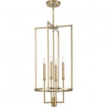 PROGRESS LIGHTING P500363-163 - Elara Collection Four-Light New Traditional Vintage Brass Chandelier Foyer Light