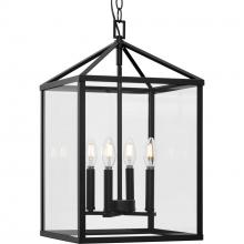 PROGRESS LIGHTING P500440-31M - Hilllcrest Collection Four-Light Matte Black Transitional Hall & Foyer Light