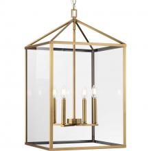 PROGRESS LIGHTING P500441-163 - Hilllcrest Collection Four-Light Vintage Brass Transitional Hall & Foyer Light