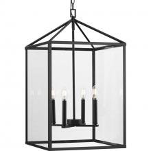 PROGRESS LIGHTING P500441-31M - Hilllcrest Collection Four-Light Matte Black Transitional Hall & Foyer Light