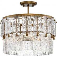 PROGRESS LIGHTING P500443-204 - Chevall Collection Three-Light Gold Ombre Modern Organic Pendant