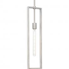 PROGRESS LIGHTING P500444-009 - Boundary Collection One-Light Brushed Nickel Grey Washed Oak Modern Pendant