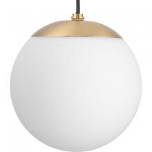 PROGRESS LIGHTING P500461-109 - Atwell Collection Brushed Bronze and Opal Glass Globe Small Hanging Pendant Light