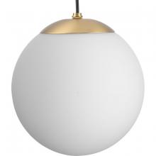 PROGRESS LIGHTING P500462-109 - Atwell Collection Brushed Bronze and Opal Glass Globe Medium Hanging Pendant Light