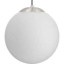 PROGRESS LIGHTING P500463-009 - Atwell Collection Brushed Nickel and Opal Glass Globe Large Hanging Pendant Light