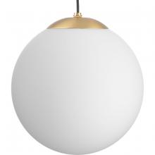 PROGRESS LIGHTING P500463-109 - Atwell Collection Brushed Bronze and Opal Glass Globe Large Hanging Pendant Light