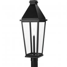 PROGRESS LIGHTING P540106-031 - Richmond Hill Collection One-Light Textured Black Clear Glass Modern Farmhouse Outdoor Post Light