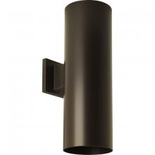 PROGRESS LIGHTING P560293-020-30 - 6" LED Outdoor Up/Down Modern Antique Bronze Wall Cylinder with Glass Top Lense