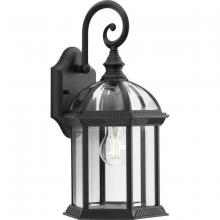 PROGRESS LIGHTING P560322-031 - Dillard Collection One-Light Traditional Textured Black Clear Glass Outdoor Wall Lantern