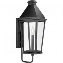 PROGRESS LIGHTING P560345-031 - Richmond Hill Collection One-Light Textured Black Clear Glass Modern Farmhouse Outdoor Medium Wall L