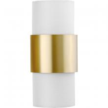 PROGRESS LIGHTING P710119-109 - Silva Collection Two-Light Brushed Bronze White Linen Shade Wall Sconce