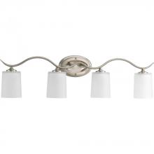 PROGRESS LIGHTING P2021-09 - Inspire Collection Four-Light Brushed Nickel Etched Glass Traditional Bath Vanity Light