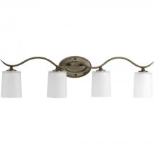 PROGRESS LIGHTING P2021-20 - Inspire Collection Four-Light Antique Bronze Etched Glass Traditional Bath Vanity Light