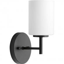 PROGRESS LIGHTING P2131-31 - Replay Collection One-Light Textured Black Etched White Glass Glass Modern Bath Vanity Light