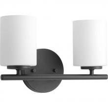 PROGRESS LIGHTING P2158-31 - Replay Collection Two-Light Textured Black Etched Glass Modern Bath Vanity Light