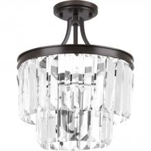 PROGRESS LIGHTING P2325-20 - Glimmer Collection Three-Light 15-1/2" Semi-Flush Convertible