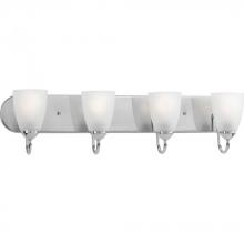 PROGRESS LIGHTING P2709-15 - Gather Collection Four-Light Polished Chrome Etched Glass Traditional Bath Vanity Light