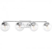 PROGRESS LIGHTING P2857-15 - Mod Collection Four-Light Polished Chrome Clear Glass Mid-Century Modern Bath Vanity Light