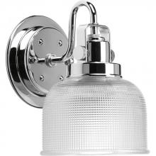 PROGRESS LIGHTING P2989-15 - Archie Collection One-Light Polished Chrome Clear Double Prismatic Glass Coastal Bath Vanity Light