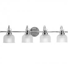 PROGRESS LIGHTING P2997-15 - Archie Collection Four-Light Polished Chrome Clear Double Prismatic Glass Coastal Bath Vanity Light