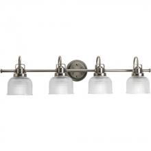 PROGRESS LIGHTING P2997-81 - Archie Collection Four-Light Antique Nickel Clear Double Prismatic Glass Coastal Bath Vanity Light