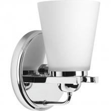 PROGRESS LIGHTING P300000-015 - Flight Collection One-Light Polished Chrome Etched Glass Coastal Bath Vanity Light