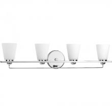 PROGRESS LIGHTING P300003-015 - Flight Collection Four-Light Polished Chrome Etched Glass Coastal Bath Vanity Light