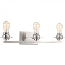 PROGRESS LIGHTING P300010-009 - Debut Collection Three-Light Brushed Nickel Farmhouse Bath Vanity Light