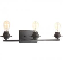 PROGRESS LIGHTING P300010-143 - Debut Collection Three-Light Graphite Farmhouse Bath Vanity Light